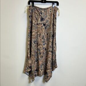 Paisley Maxi Skirt in Navy and Beige